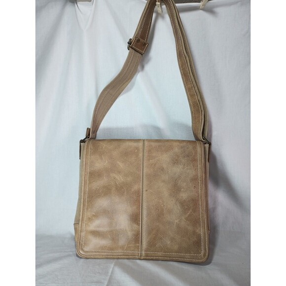 Querro Premium Aged Leather Messenger Bag Quiet Luxury Travel Work School 8 Pock - Picture 2 of 11